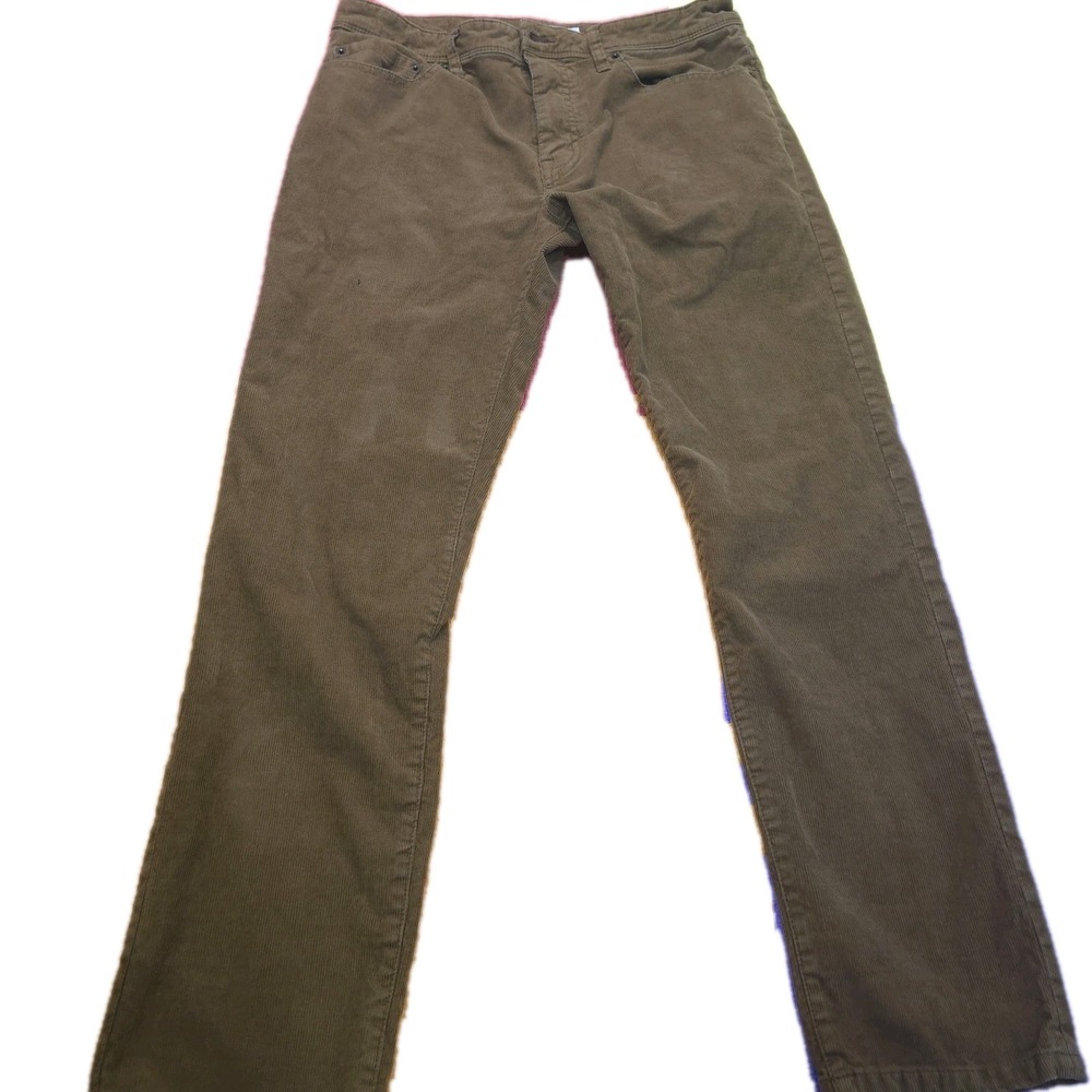 Goodfellow & Co Mens Corduroy Pants 34x30 Slim Fit Brown Chino 5-Pocket Casual